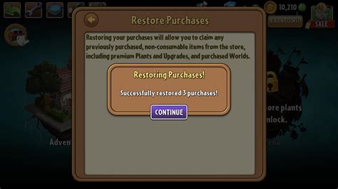 pvz 2 restore purchases